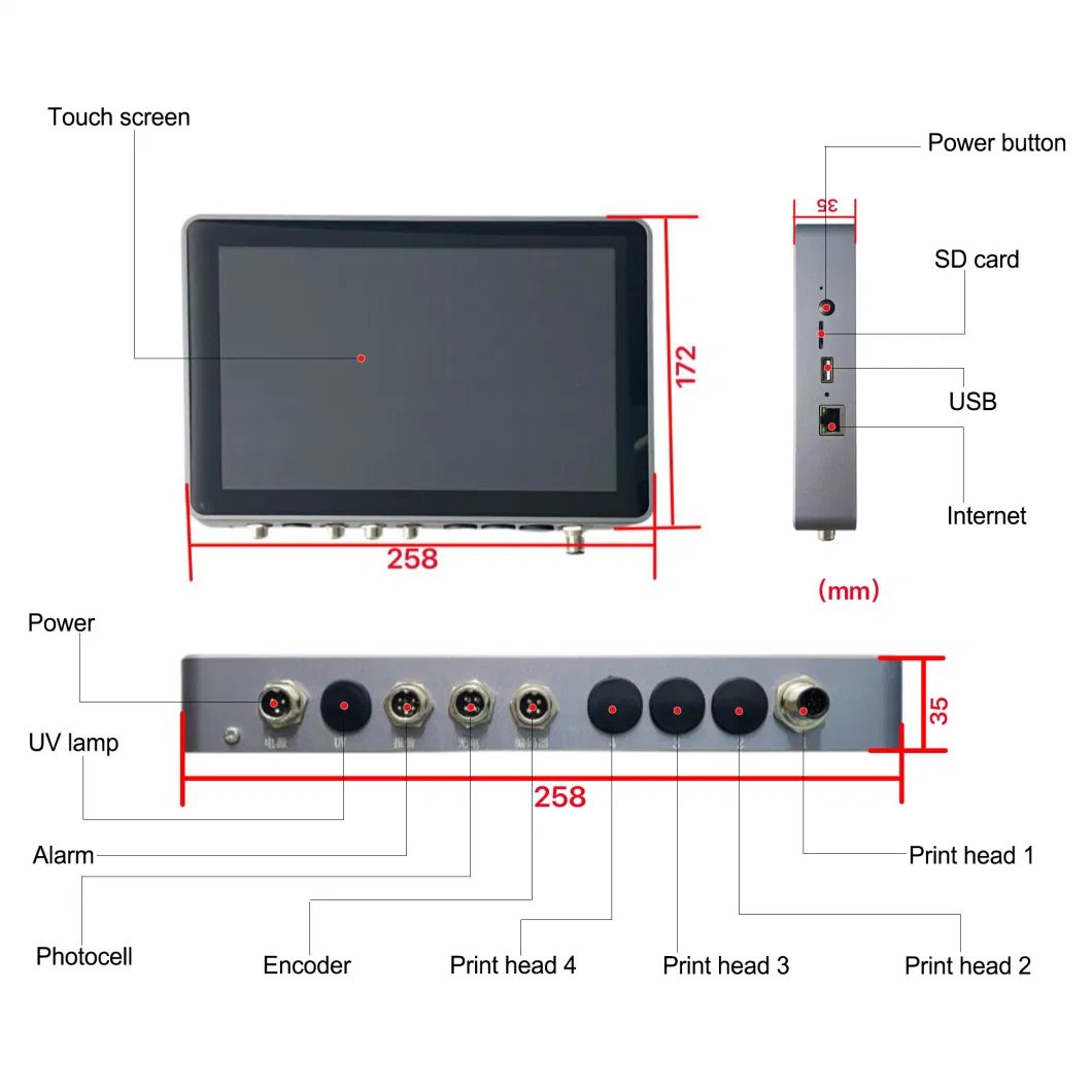 600 Dpi Touch Screen Small Cheap Batch Coding Inkjet Tij Printer